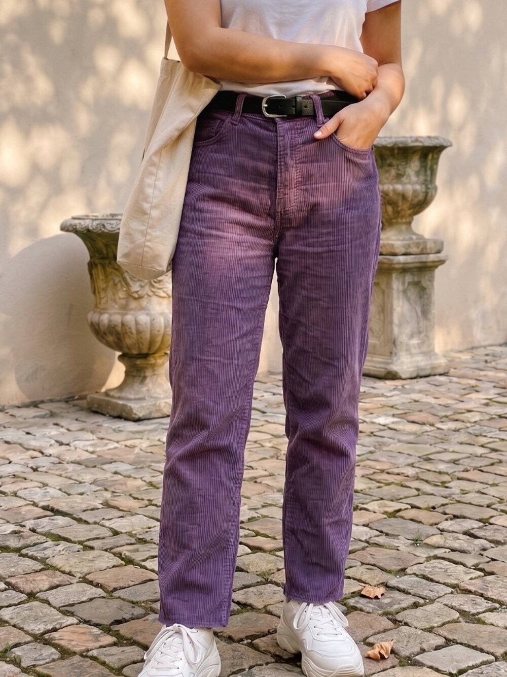 Purple Corduroy 100% Cotton High Rise Straight Y2K Pants Women's Size 26